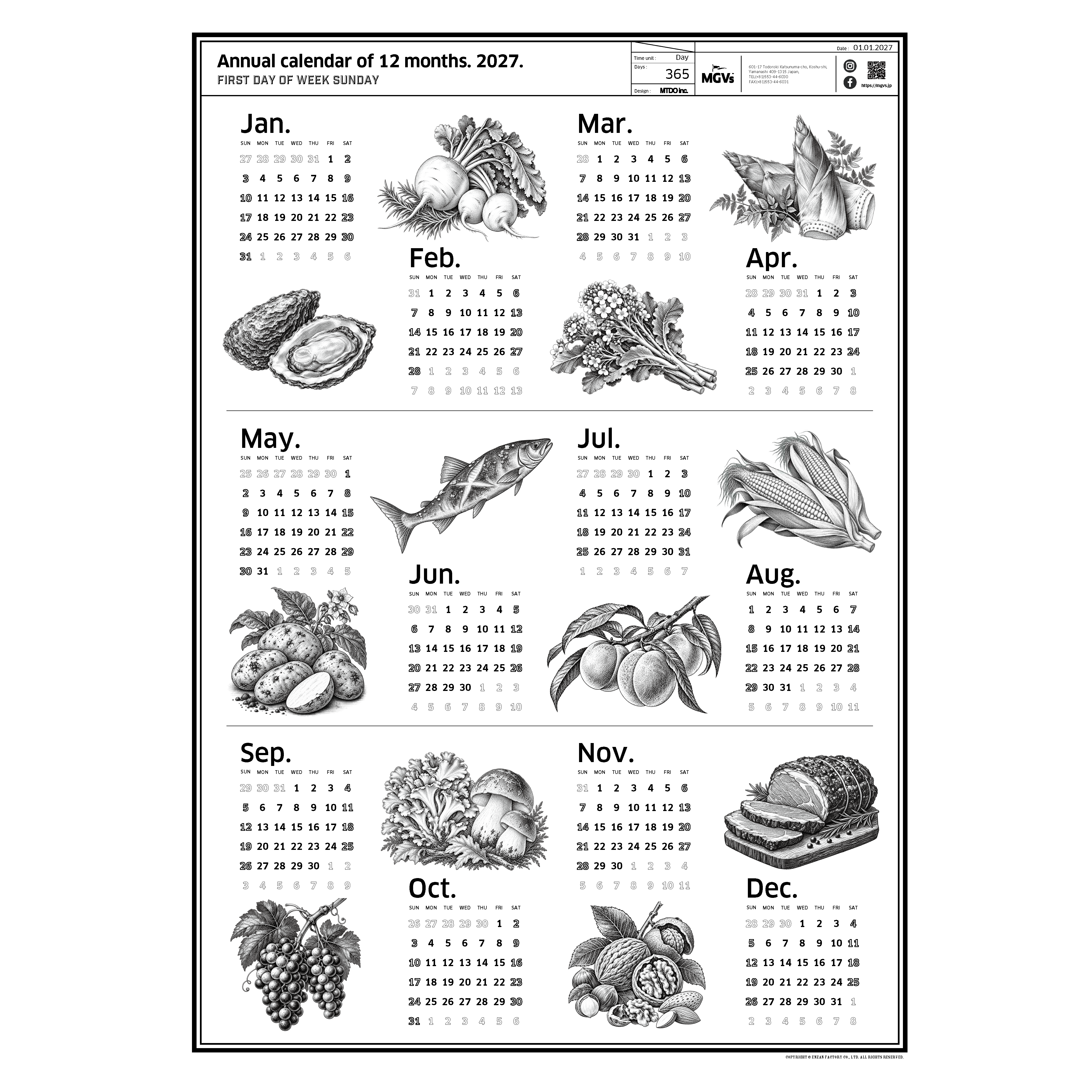 MGVsオリジナルポスターカレンダー 2027